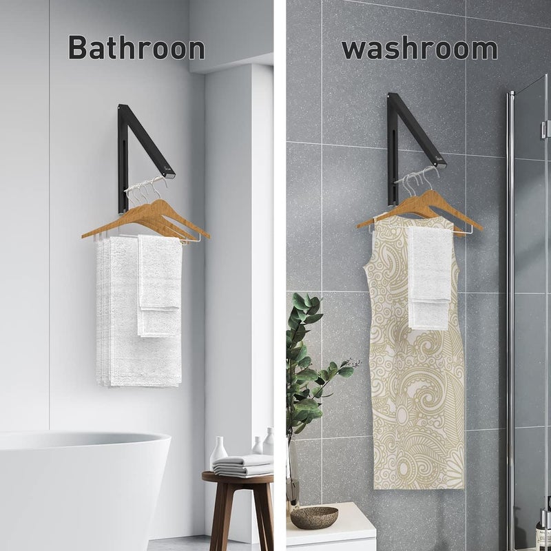 Anjuer Foldable Coat Rack Hangers Wall Mount Aluminium Home Storage Space Saving Space Saver 2 Packs - Image 5