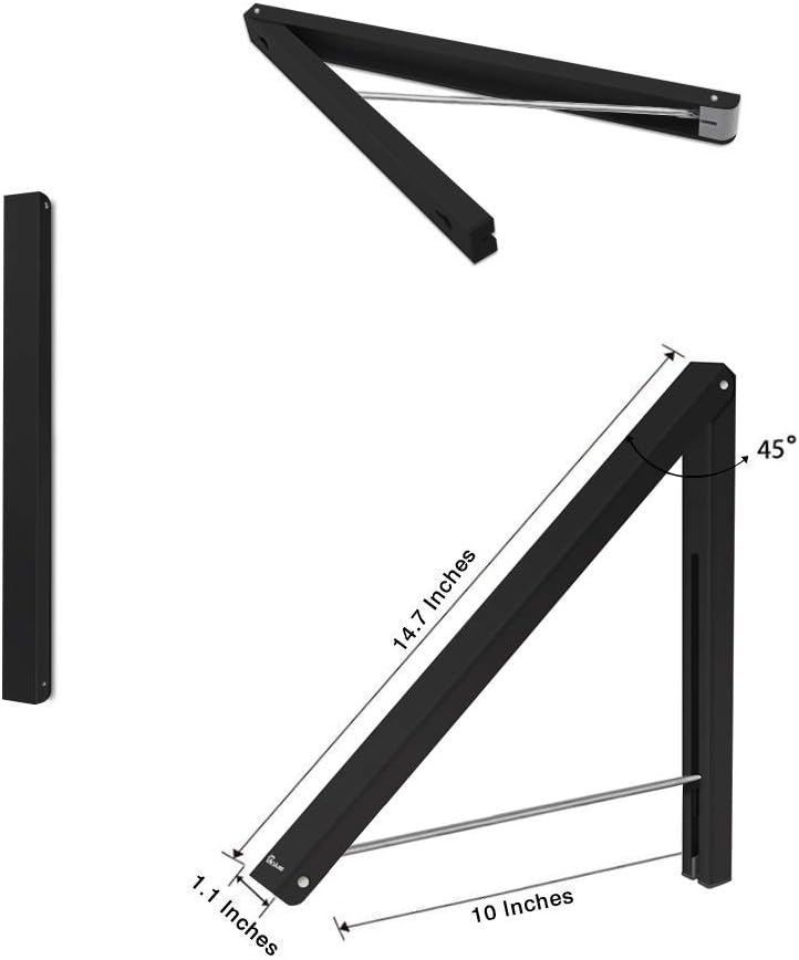 Anjuer Foldable Coat Rack Hangers Wall Mount Aluminium Home Storage Space Saving Space Saver 2 Packs - Image 4