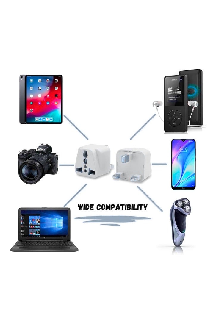 Chase Up [2-Pack] USA/Canada/EU/AU to UAE Dubai UK HK Plug Converter, 3-Pin Travel Adapter Plug, Universal Socket Travel Adaptor Converter for Business Trip Holiday Hotel Airport (White) - Image 4