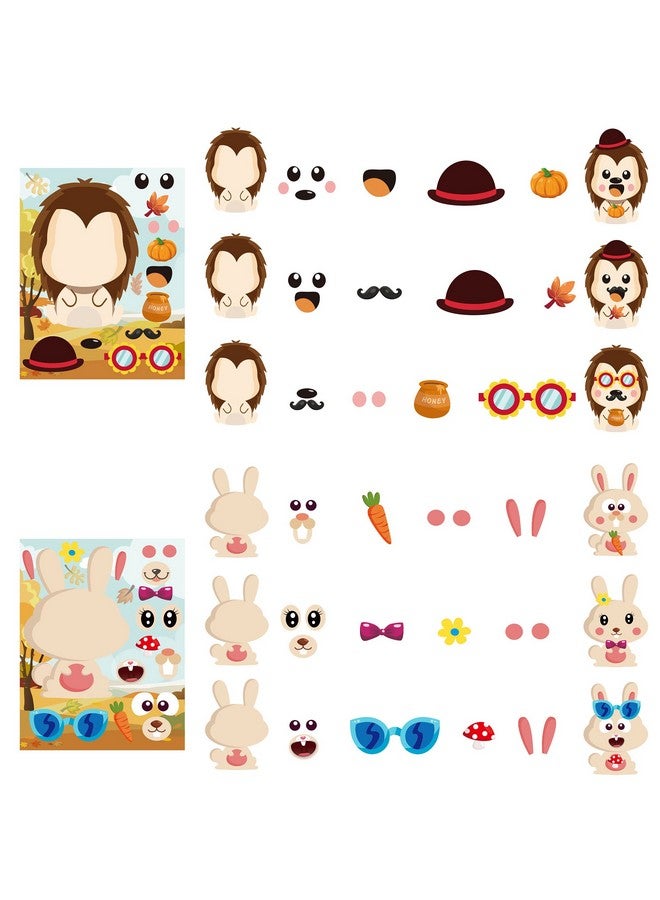 MALLMALL6 45Pcs Woodland Animals Make A Face Sticker 9 Kinds Diy Your Own Forest Stickers Autumn Dress Up Art Craft Happy Fall Mixed And Matched Party Favor Game And Birthday Decoration For Kid - Image 3