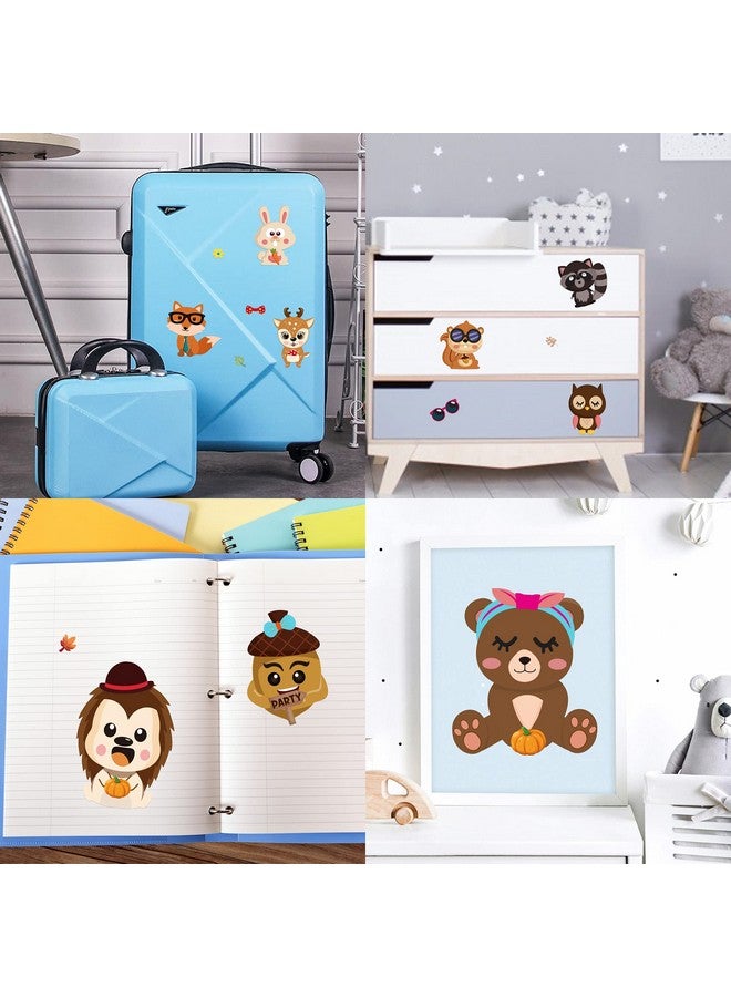 MALLMALL6 45Pcs Woodland Animals Make A Face Sticker 9 Kinds Diy Your Own Forest Stickers Autumn Dress Up Art Craft Happy Fall Mixed And Matched Party Favor Game And Birthday Decoration For Kid - Image 5