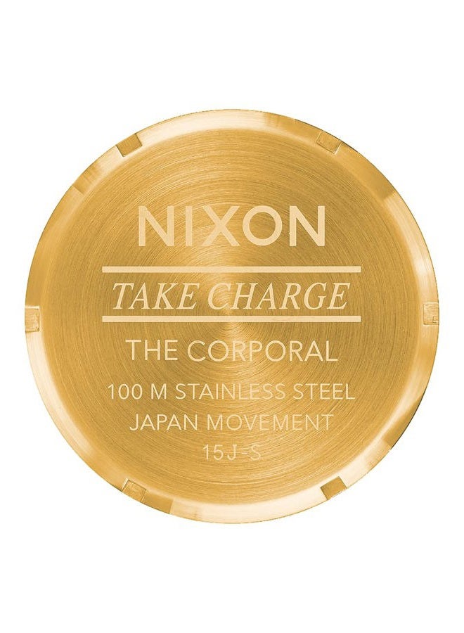 NIXON ساعة نيكستون كوربورال SS A346. مقاومة للماء حتى 100م ساعة رجالية XL (وجه ساعة 48مم. حزام فولاذي مقاوم للصدأ 24مم)، لون ذهبي، مقاس واحد، كوربورال SS - Image 4