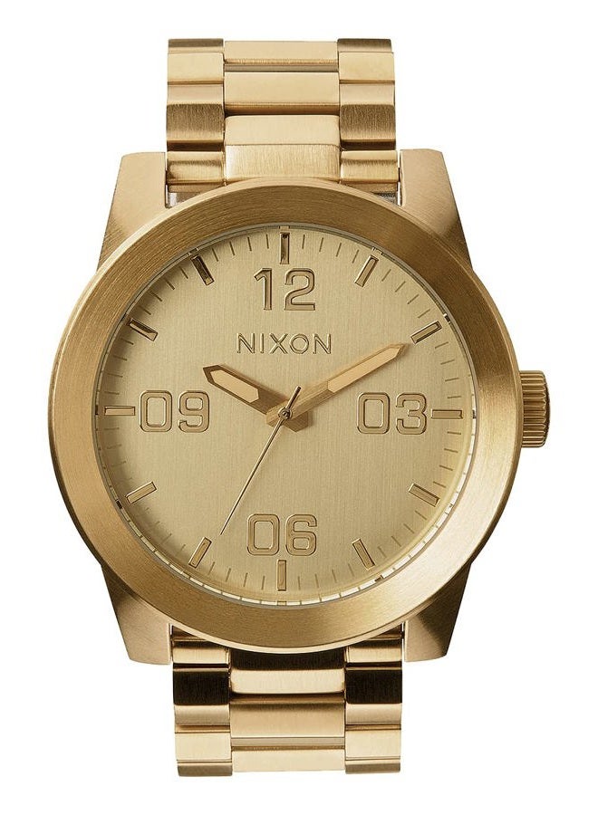 NIXON ساعة نيكستون كوربورال SS A346. مقاومة للماء حتى 100م ساعة رجالية XL (وجه ساعة 48مم. حزام فولاذي مقاوم للصدأ 24مم)، لون ذهبي، مقاس واحد، كوربورال SS - Image 1