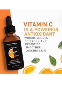 NEW YORK BIOLOGY THE ULTIMATE COSMECEUTICALS Vitamin C Serum for Face with Hyaluronic Acid and 20 percent Vitamin C 30 ml Moisturizing Anti Aging Face Serum for Dark Spots Dark Circles Fine Lines and Wrinkles  - Image 3