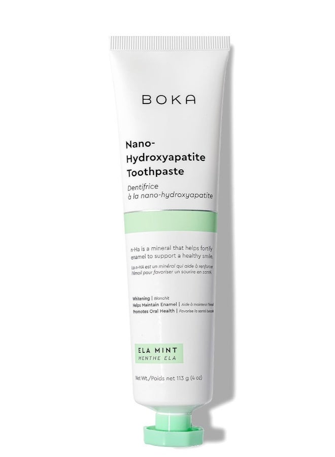 BOKA Fluoride Free Toothpaste, Nano Hydroxyapatite, for Teeth Whitening & Remineralizing, Sensitive Teeth, Dentist Recommended for Adult, Kids, Natural Peppermint Flavor Ela Mint, 4oz - Image 1