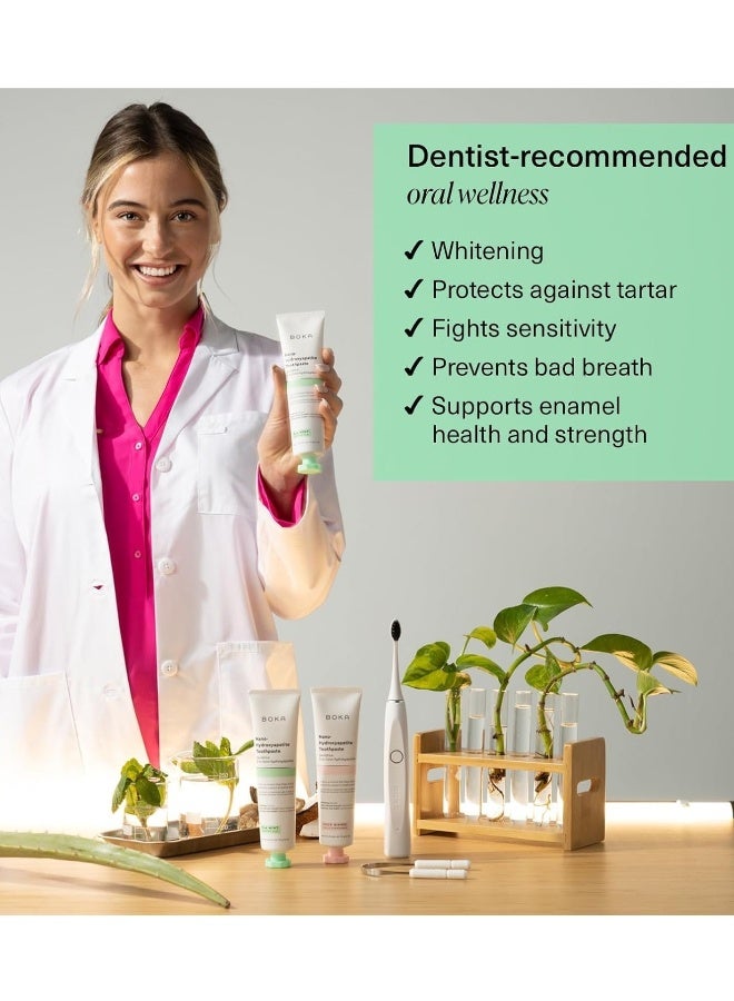 BOKA Fluoride Free Toothpaste, Nano Hydroxyapatite, for Teeth Whitening & Remineralizing, Sensitive Teeth, Dentist Recommended for Adult, Kids, Natural Peppermint Flavor Ela Mint, 4oz - Image 4