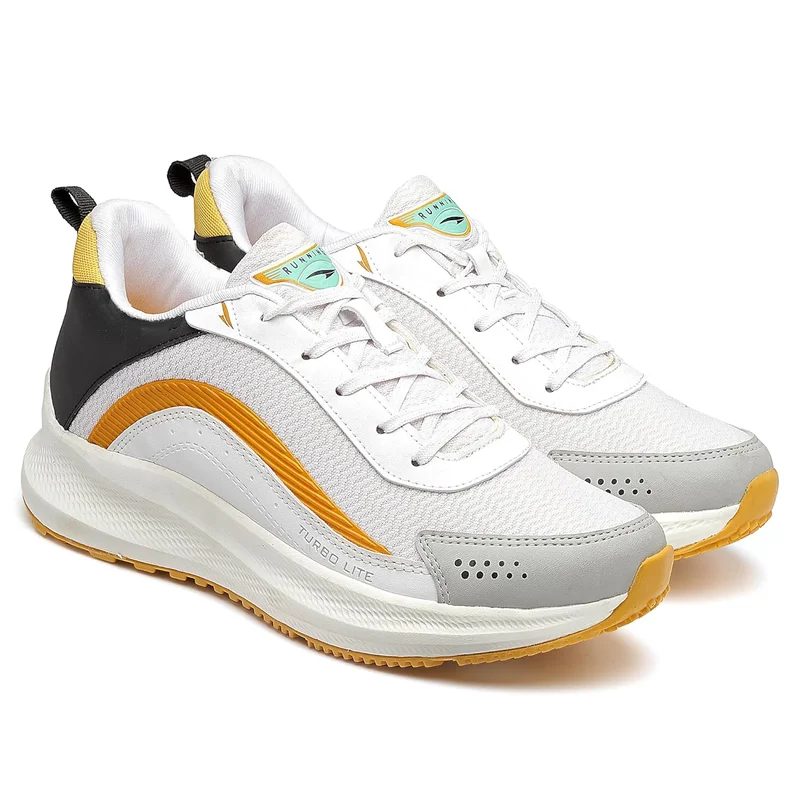 أسيان Lightweight White Mustard Running Shoes for Men and Boys