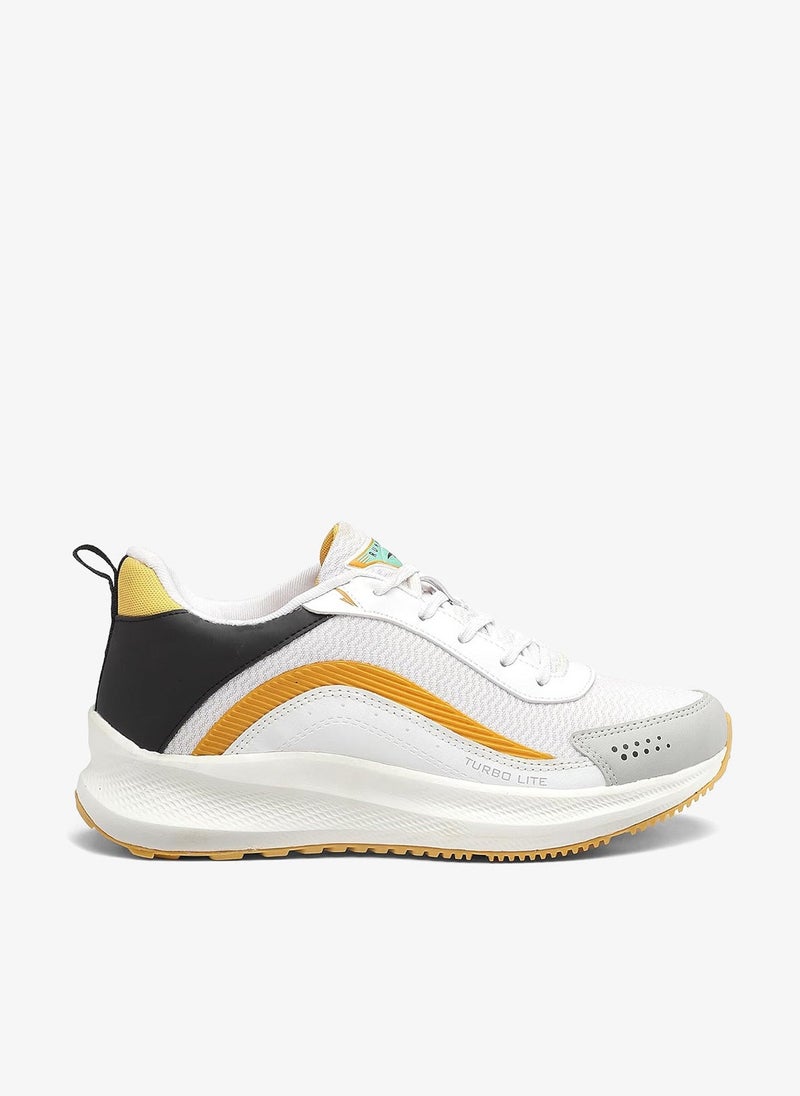 Asian Lightweight White Mustard Running Shoes for Men and Boys - Image 1