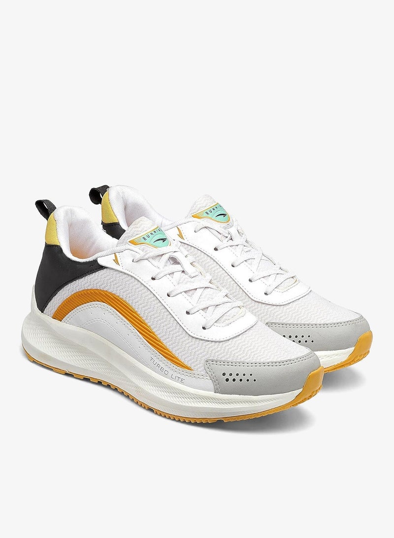 Asian Lightweight White Mustard Running Shoes for Men and Boys - Image 4
