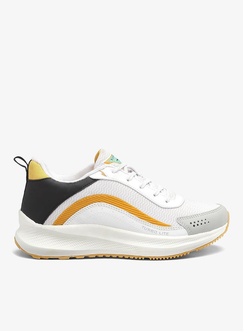 Asian Lightweight White Mustard Running Shoes for Men and Boys - Image 2