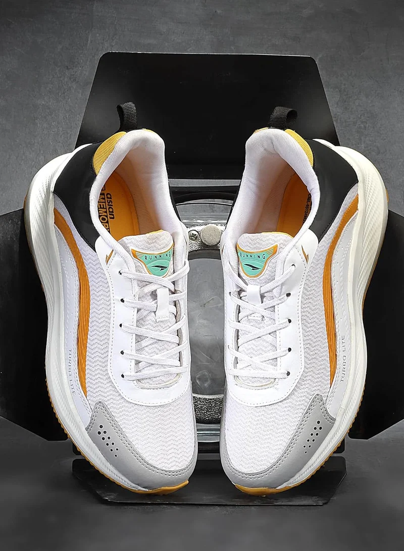 Asian Lightweight White Mustard Running Shoes for Men and Boys