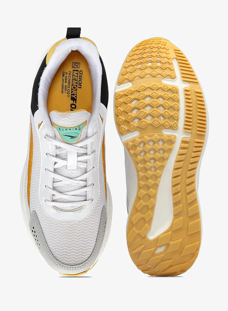 Asian Lightweight White Mustard Running Shoes for Men and Boys