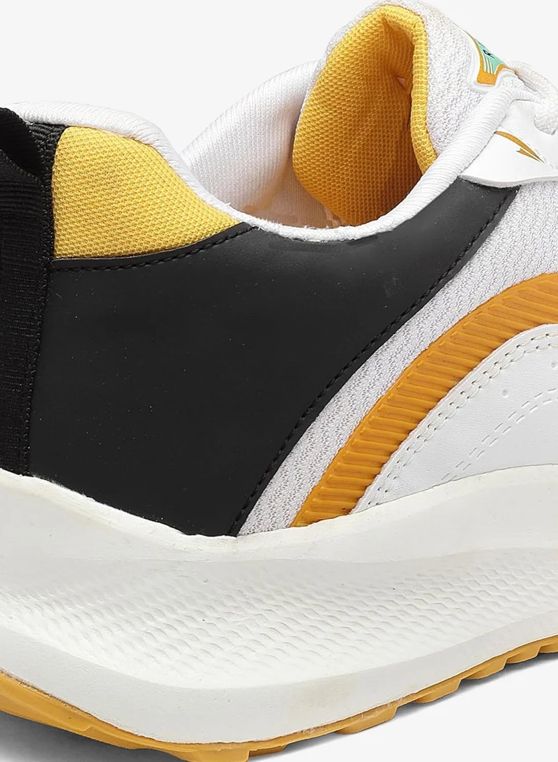 Asian Lightweight White Mustard Running Shoes for Men and Boys