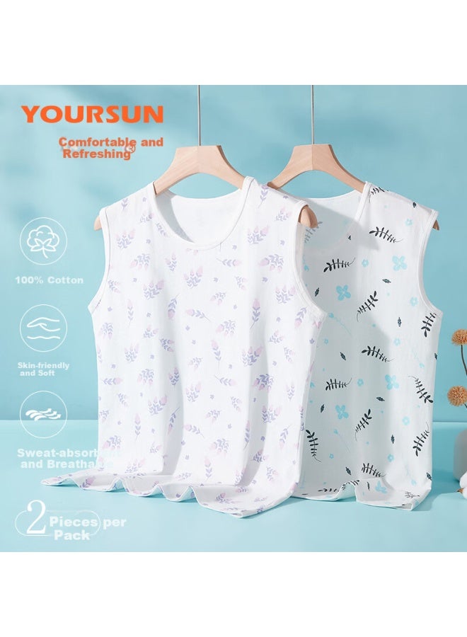 Your Sun Comfortable And Cool 100% Cotton Sleeveless Vest For Middle-aged And Elderly Women, Summer Basic Undershirt, Loose Plus Size Innerwear T-shirt, Perfect Gift For Mom - Image 2