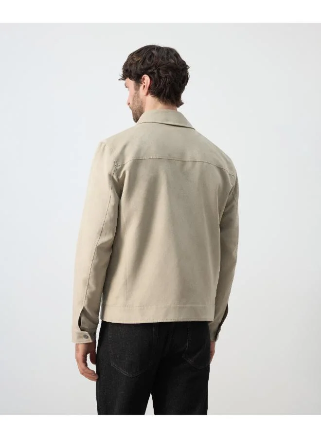 مانجو مان Suede effect jacket