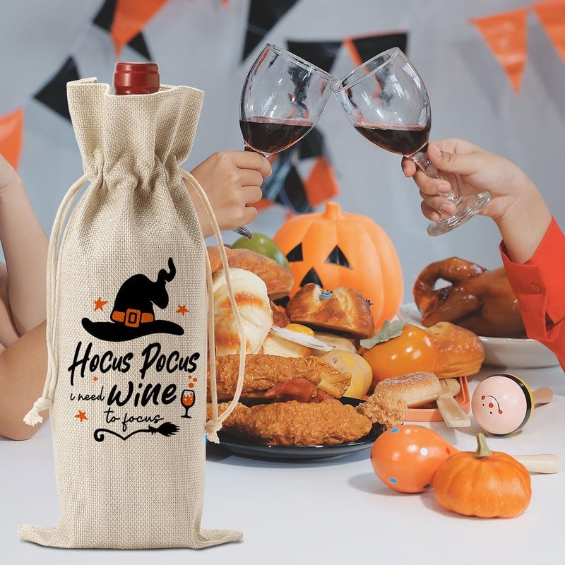 FBCCZEY Funny Hocus Pocus Witch Decor Halloween Witchy Decor Witch Wine Bag Gifts Halloween Party Supplies Home Decorations Wine Accessories for Wine Lovers Women Men Friend - Image 2