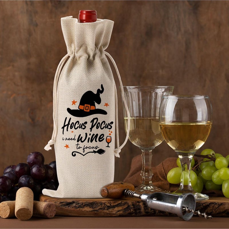 FBCCZEY Funny Hocus Pocus Witch Decor Halloween Witchy Decor Witch Wine Bag Gifts Halloween Party Supplies Home Decorations Wine Accessories for Wine Lovers Women Men Friend - Image 4