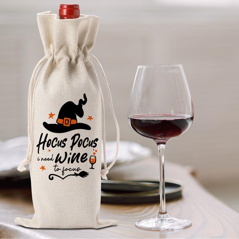 FBCCZEY Funny Hocus Pocus Witch Decor Halloween Witchy Decor Witch Wine Bag Gifts Halloween Party Supplies Home Decorations Wine Accessories for Wine Lovers Women Men Friend - Image 5