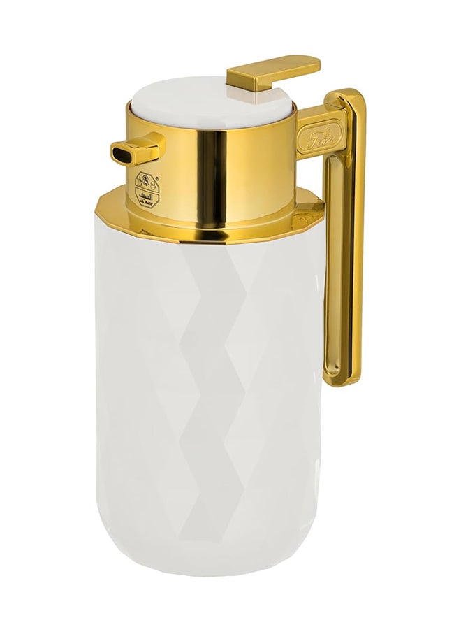 Alsaif Alsaif Yaqut  2- Pieces Coffee And Tea Vacuum Flask , Leak-Proof And Keeps Drinks Hot, 1L/1L ,Ivory/Gold  - Image 3