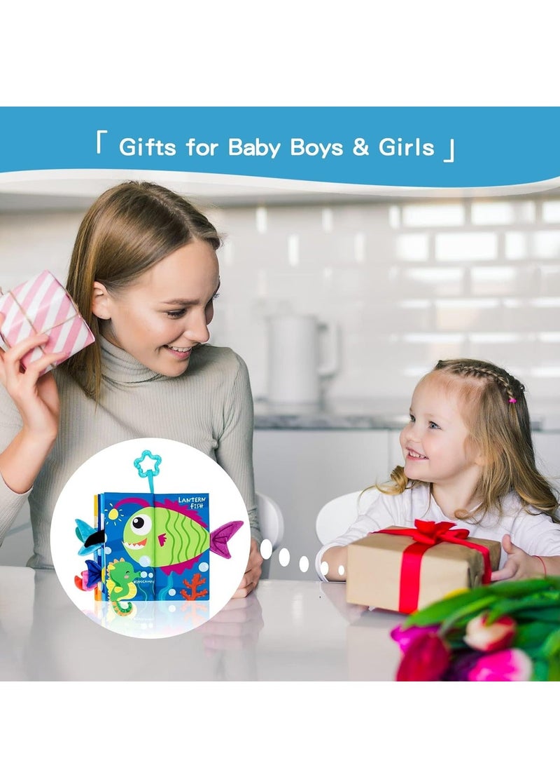 Y&D Baby Books Toys, Touch and Feel Crinkle Cloth for Babies, Infants & Toddler, Early Development Interactive Car Stroller Soft Toys Gifts Boys Girls (Ocean Theme-1 Book)  - Image 5