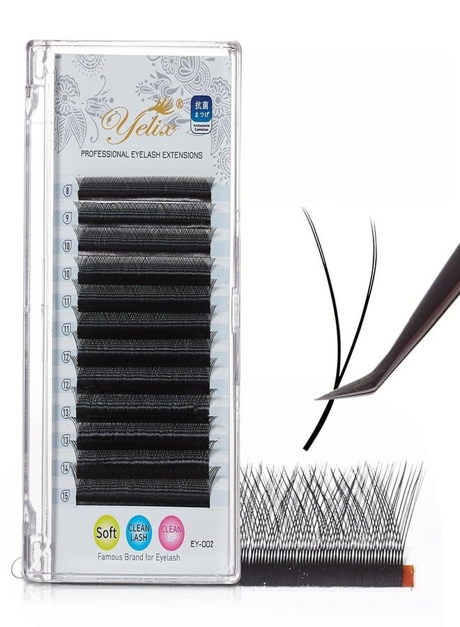 YELIX Classic YY Lash Extensions B/C/CC/D Curl 8-15mm Mixed Length, Fluffy Natural Look & High Efficiency for Professional Lash Artists Salon (B, 0.05 Thickness 8-15mm) - Image 1