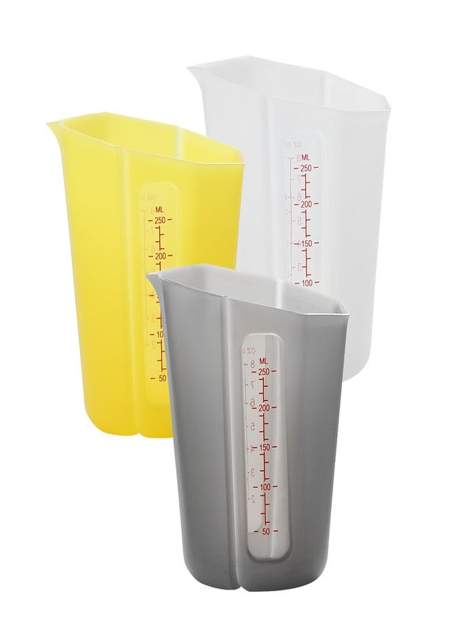 KRGMNHR Silicone Measuring Cups Set, 3 Piece Squeeze & Pour Liquid Measuring Cup, Flexible Microwave Safe for Melting Butter & Chocolate, Easy-Read Markings, Nesting Baking Cups - Image 1
