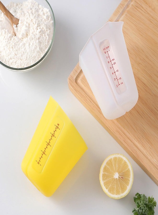 KRGMNHR Silicone Measuring Cups Set, 3 Piece Squeeze & Pour Liquid Measuring Cup, Flexible Microwave Safe for Melting Butter & Chocolate, Easy-Read Markings, Nesting Baking Cups - Image 5