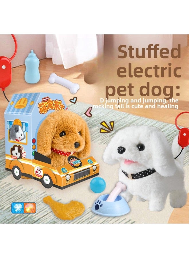 Children's Electronic Pet Toy Simulation Can Walk, Shake Head, Call, Move Remote Control Electric Plush Rope Puppy-Color:Electric Remote Control Plush (Bichon) - Image 3