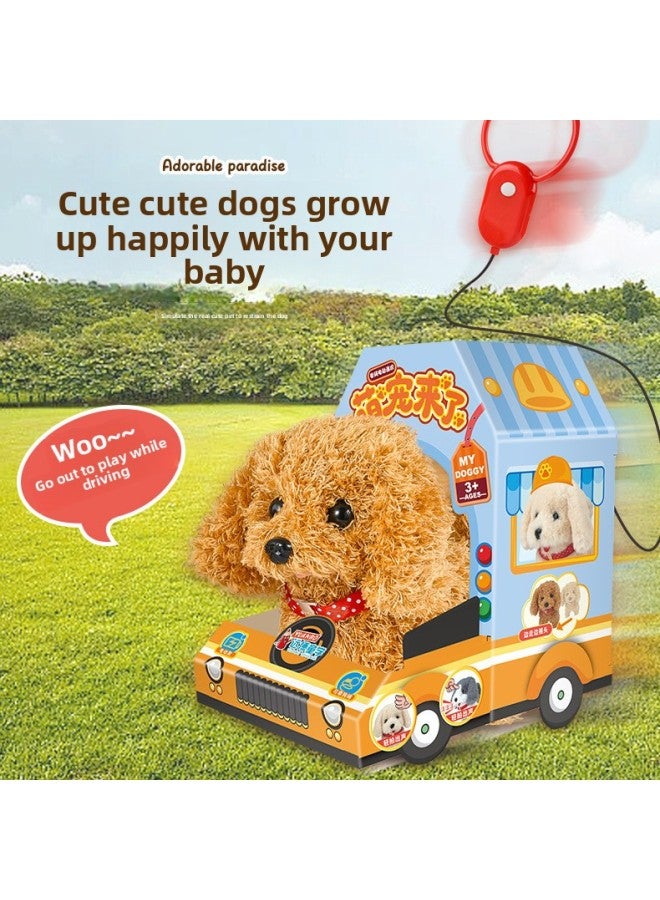 Children's Electronic Pet Toy Simulation Can Walk, Shake Head, Call, Move Remote Control Electric Plush Rope Puppy-Color:Electric Remote Control Plush (Bichon) - Image 4