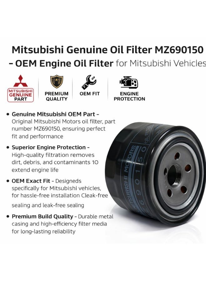 Mitsubishi Genuine Oil Filter MZ690150 – OEM Fit, Premium Engine Protection for Mitsubishi Vehicles - Image 2