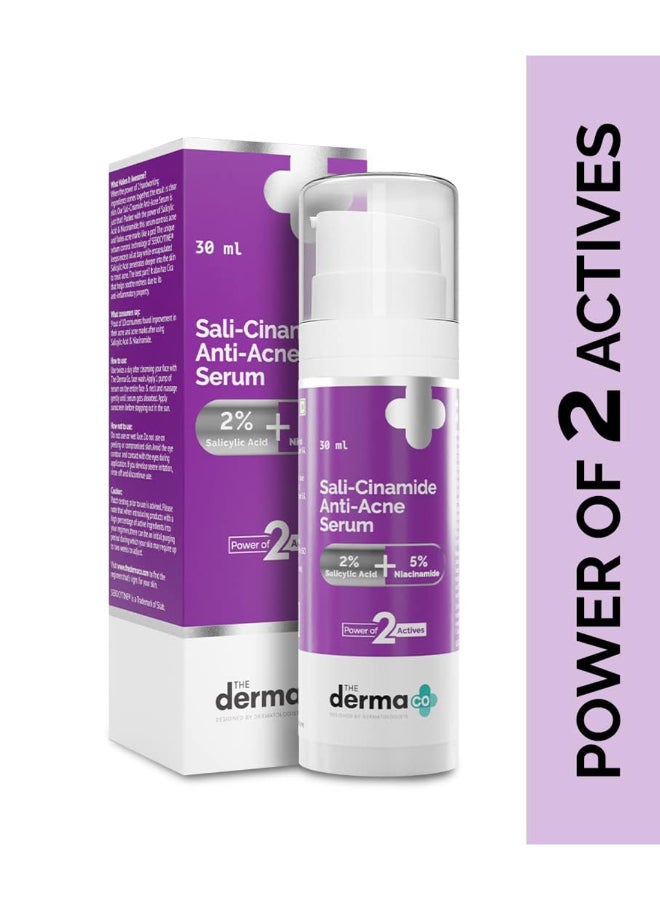 THE derma Co The Derma Co Sali-Cinamide Anti-Acne Face Serum with 2% Salicylic Acid & 5% Niacinamide for Acne & Acne Marks - 30ml  - Image 1