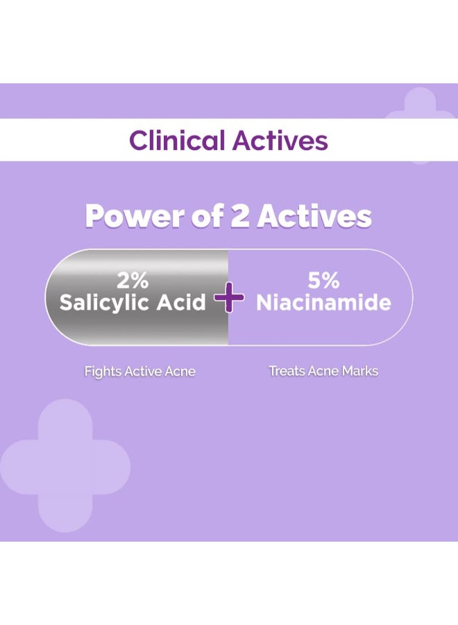 THE derma Co The Derma Co Sali-Cinamide Anti-Acne Face Serum with 2% Salicylic Acid & 5% Niacinamide for Acne & Acne Marks - 30ml  - Image 2
