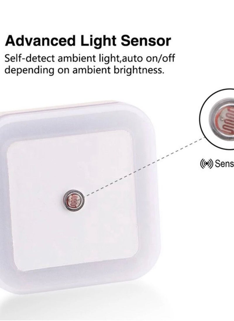 BLUE CORAL Sensor Night Light Plug-In Square Night Lamp Smart Dusk to Dawn Sensor Lamps Nightlight Energy Saving LED Sensor For Bedroom Toilets Stairs Corridors Children Kids Living Room (Pink)  - Image 2