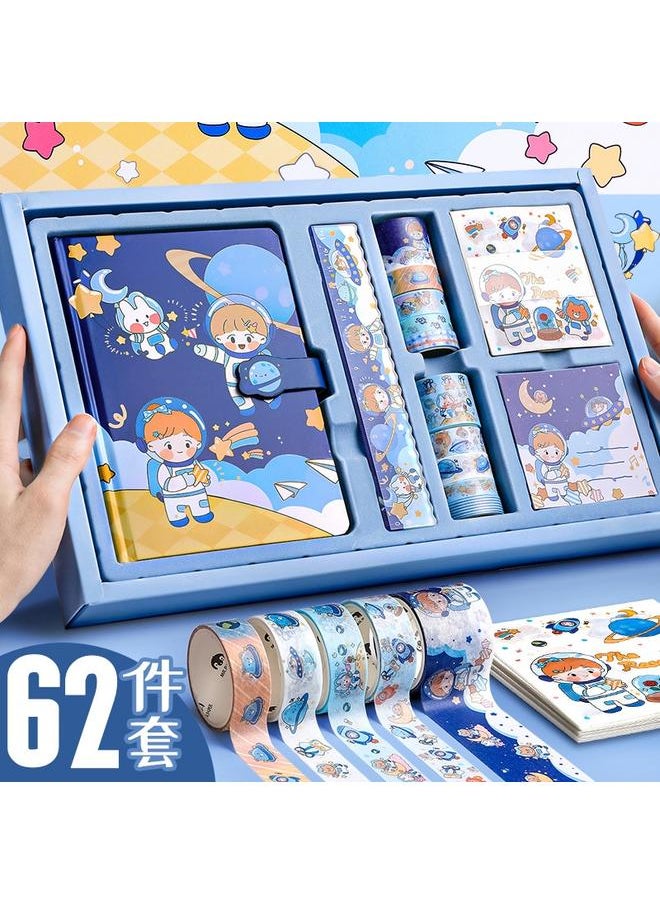 Bluejw - Hand Account Book Hand Account Book Gift Box Boys Version Hand Account Suit Tool Materials Full Set Of Primary School Students Diary Notes - Image 1