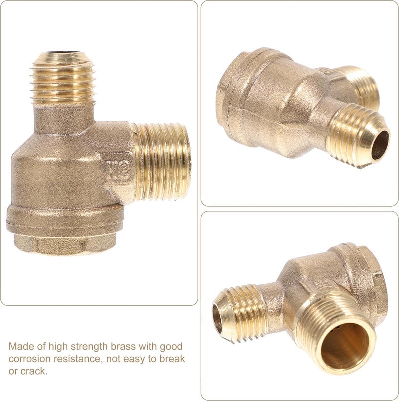 Garneck Copper Threaded Air Compressor Check Valve 2-port Non-return Pneumatic Accessory for Small Oil-free Piston Compressors 16x14mm - Image 3