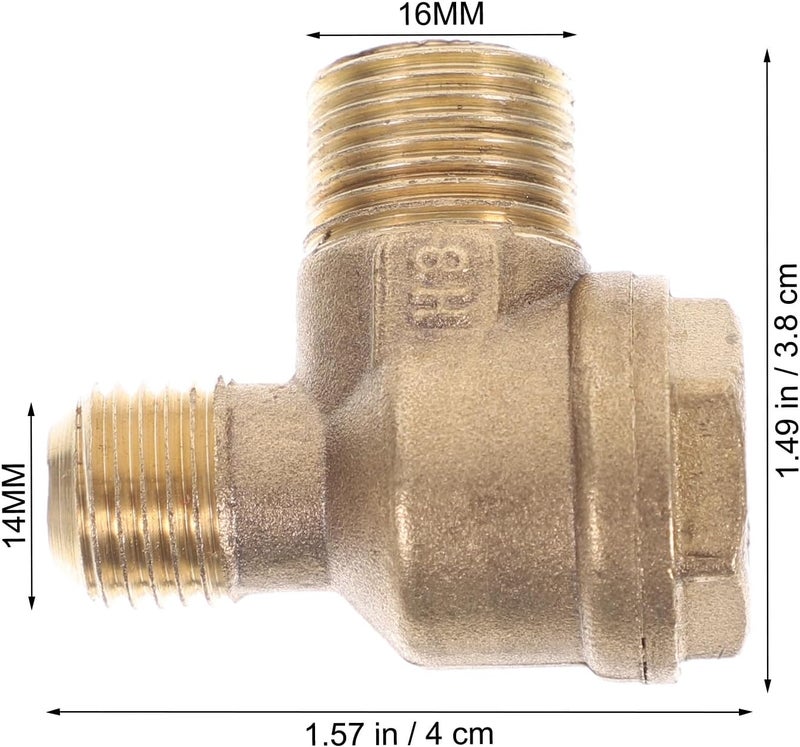Garneck Copper Threaded Air Compressor Check Valve 2-port Non-return Pneumatic Accessory for Small Oil-free Piston Compressors 16x14mm - Image 2