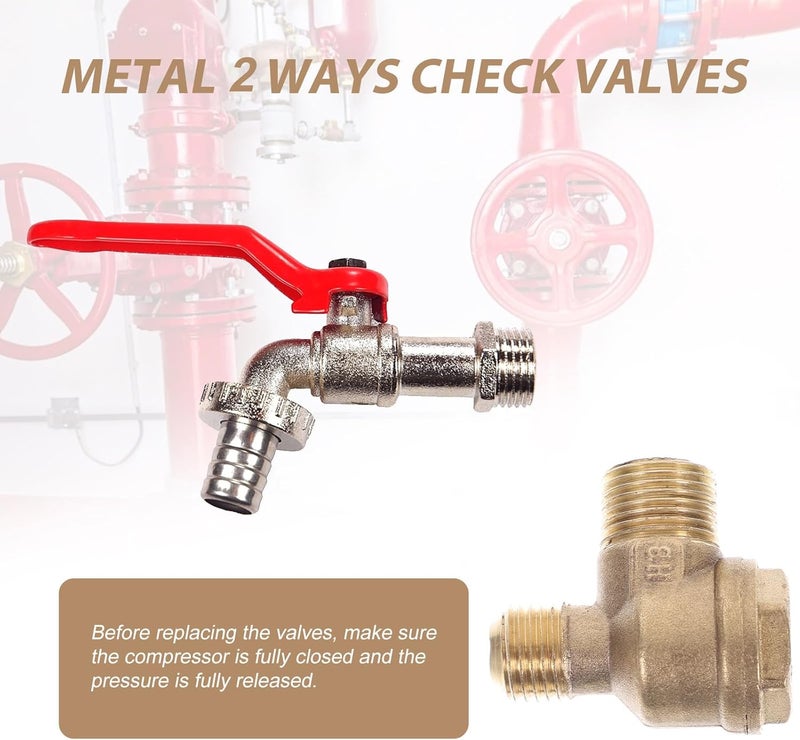 Garneck Copper Threaded Air Compressor Check Valve 2-port Non-return Pneumatic Accessory for Small Oil-free Piston Compressors 16x14mm - Image 5