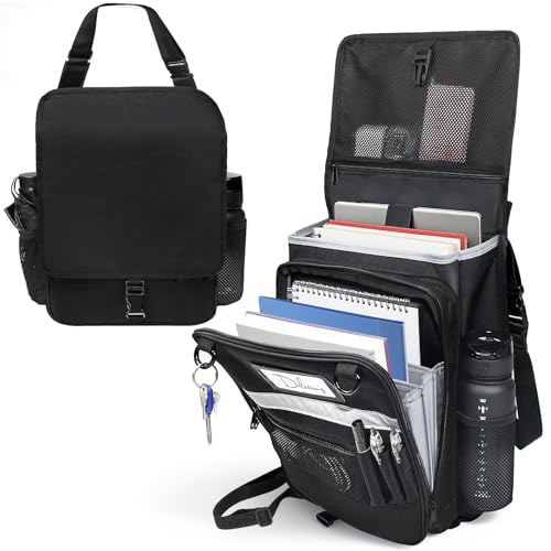 Drsvabze Car Front Seat Organizer with Accordion File Pocket | Laptop Sleeve (Up to 15.6 In) | Privacy Flap | Cup Holders | Adjustable Straps | Holds Tablets, Files, Supplies | for Work on the GO - Image 1