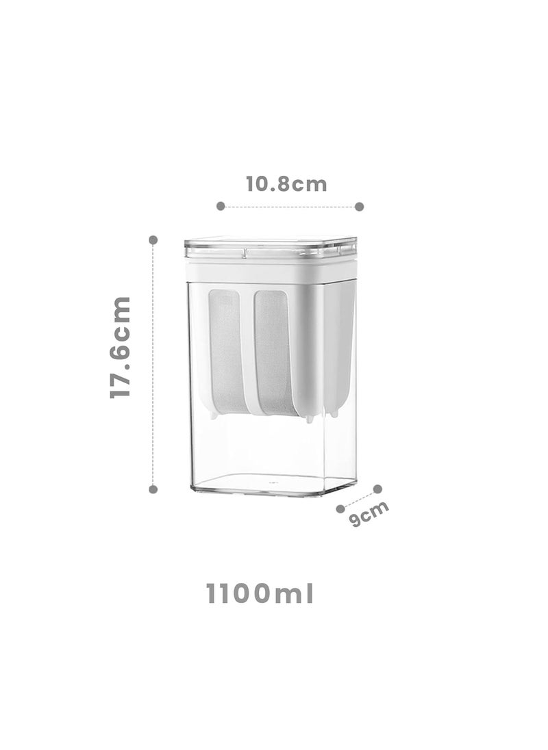 RAVIJAA Hung Curd Strainer Box Curd Maker and Greek Yogurt Maker 1100ml Fine Mesh Strainer with Lid Multifunctional Yoghurt Filter Curd Maker for Home Whey Separator