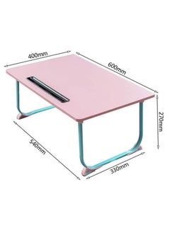Meetion Folding Computer Desk, Portable Table Portable Bed Student Lazy Computer Desk (Pink)  - Image 3