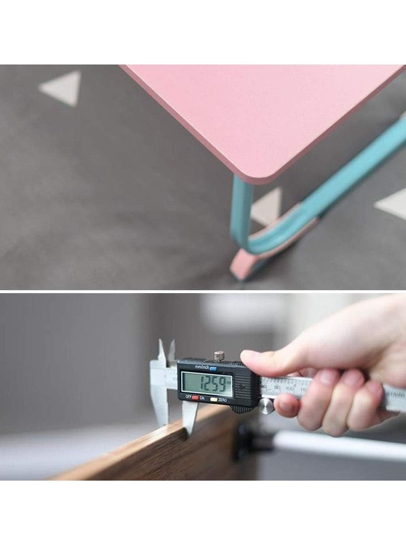 Meetion - Folding Computer Desk, Portable Table Portable Bed Student Lazy Computer Desk (Pink) - Image 1
