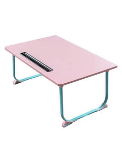 Meetion Folding Computer Desk, Portable Table Portable Bed Student Lazy Computer Desk (Pink)  - Image 1