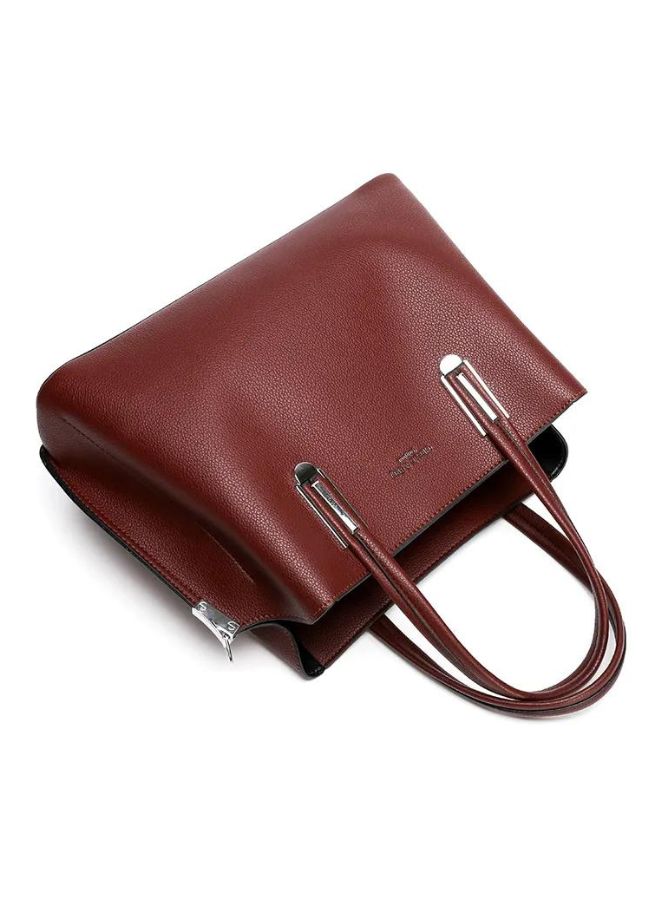 Elegant Shoulder Bags for Women Top-Handle Waterproof PU Leather Shoulder Bags, Burgundy - Image 4