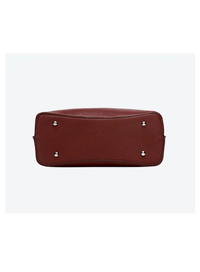 Elegant Shoulder Bags for Women Top-Handle Waterproof PU Leather Shoulder Bags, Burgundy - Image 3