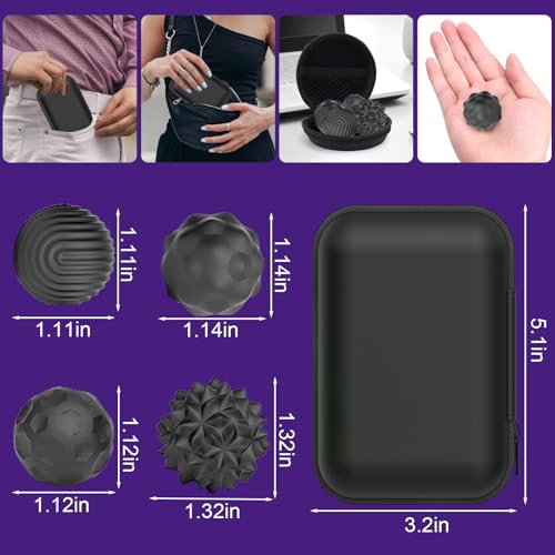 BUSOHA Silicone Fidget Balls 8 Pack Fidget Toys Stress Balls for Adults Sensory Stone Travel Toys for CalmingAutism and ADHDGifts for Adults Teens - Image 5