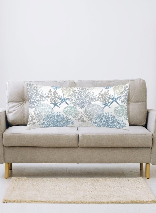 AELMARNEE Beach Theme Body Pillow Cover,Nautical Blue Coral Starfish Ocean Marine Coastal,Long Pillow Case with Zipper Rectangle Bedding Pillowcase Decorative Soft Cushion Covers for Bedroom,20"x54",Teal Blue - Image 4