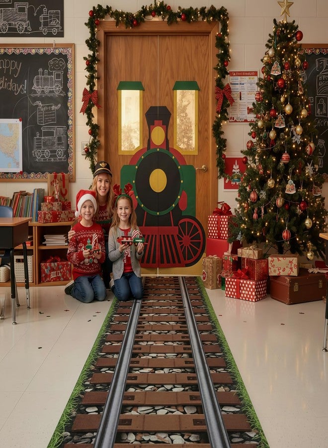 Haull 3 Pack 118 x 39 Inch Christmas Express Train Decorations Railroad Track Aisle Runner Wild West Train Party Tablecloth Table Cover Floor Runner for Christmas Birthday Supply - Image 5