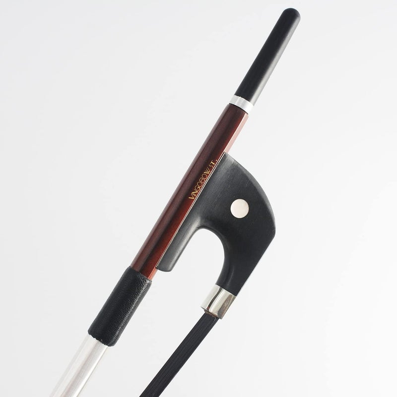 VINGOBOW Upright Double Bass Bow Half 1/2 Size German Model Brazilwood Stick 300BGB 72cm Straight Smooth Tuner Ebony Frog Natural Black Horse Hair Deep Powerful and Wild Tone - Image 1