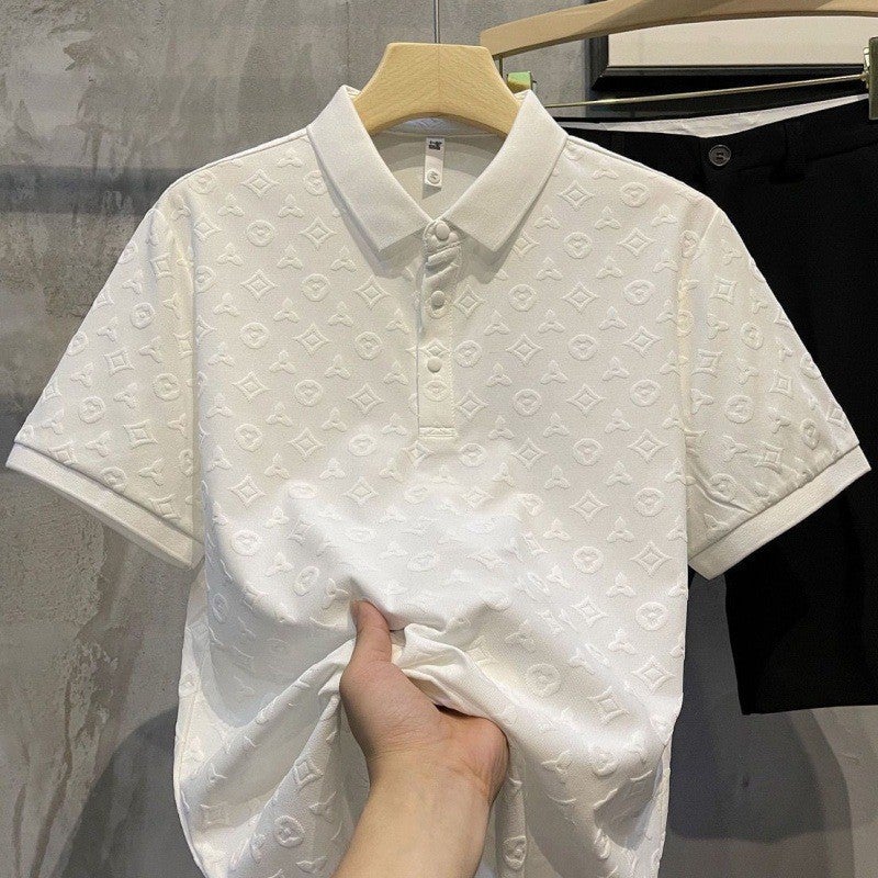 Summer Men'S Fashion Light Luxury Stylish Versatile Comfortable Polo Men'S Simple Youth Slim Fit Turn-Down Collar Short-Sleeve T-Shirt Men - Image 2