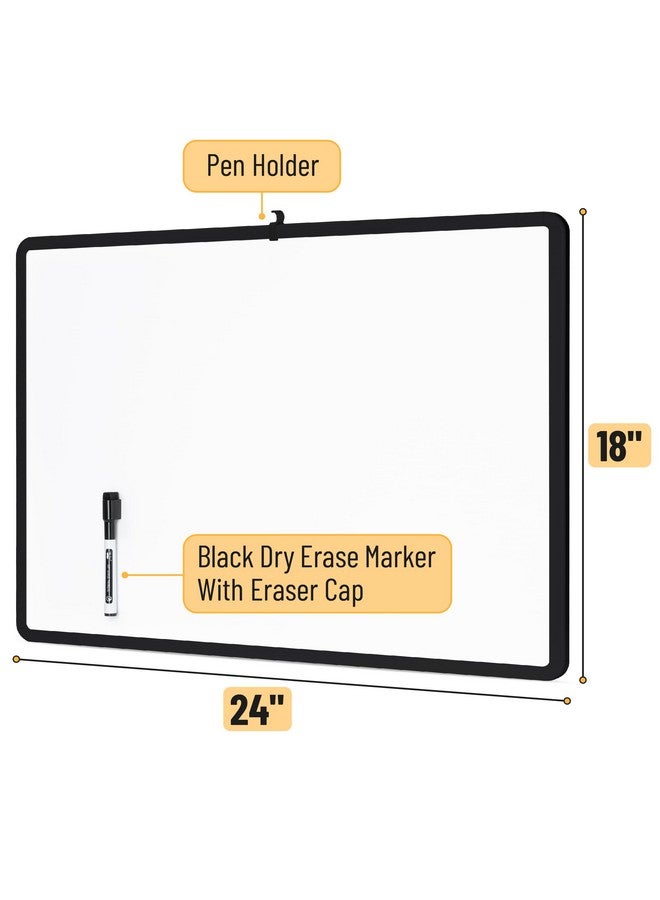 مستر. بين - لوح مسح جاف، 18 بوصة × 24 بوصة مع قلم تحديد أسود، إطار أسود، لوح مسح جاف للحائط، سبورة بيضاء مغناطيسية للحائط، ألواح مسح جاف، سبورة بيضاء، سبورة بيضاء مغناطيسية - Image 2